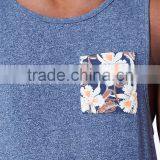 Stylish Look Floral Pocket Tank Tops for 2017! thumbnail-4