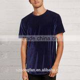New Design Men Fashion Blouse Lightweight Round Neck Velvet Fabric Tee Shirt Blank T Shirt thumbnail-1