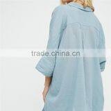 2017 OEM Ladies Common Clothing Lightweight Slouchy Cotton Blouse thumbnail-4