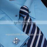 2017 Light Blue French Cuff Men Dress or Tuxedo Shirt thumbnail-3