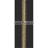 hot-sell gold long chain with Y teeth gold metal zipper without slider