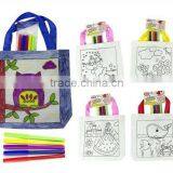 Kids Tote Bag With Felt Tip Colour Pens Art Craft Design Washable Bag Gift Diy thumbnail-1