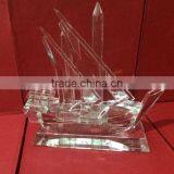 Islamic Ramadan Gift Crystal Arab Dhow With Logo and Text Engraved Free