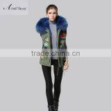 Facotory Price Fashion Fully Blue Collar Fur Vest ,winter Felman Short Fur Coat/gillet With Badge thumbnail-1