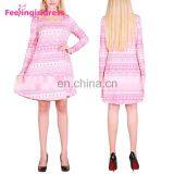 Wholesale Women Pink Knee Length Long Sleeve Christmas Party Formal Evening Dress thumbnail-1