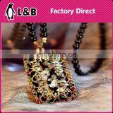 2016 Fashion Handmade Round Square Triangle Fancy Cheapest Pendant Handmade Chunky Bead Necklace thumbnail-5