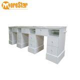 Wholesale Luxury Customized Triple Vent Salon Long Manicure Table thumbnail-2