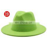 20colors New Manufacture Hot Sell New Design Woolen Wide Brim Jazz Fashion Autumn Winter Fedora Hats Men Women's Fedora Hat Cap thumbnail-7