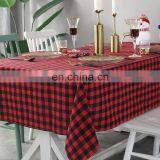 New Year Christmas Tablecloth Retro Plaid Cotton Linen Fabric Nordic Household Rectangular Banquet Table Cloth thumbnail-2