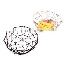 Home Modern Kitchen Basket Round Iron Wire Storage Food Organization Holder Metal Fruit Mesh Basket thumbnail-1