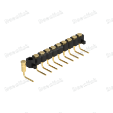 Dnenlink 2.54mm Pitch Single Row H2.5mm Plane Contact Right Angle Female Header DIP Type PogoPin Header thumbnail-2