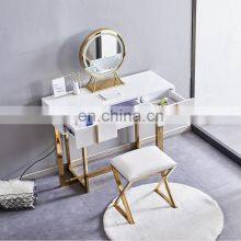 White Dressing Table With Mirror and Stool Make-up Table For Bedroom Girls Dressing Table