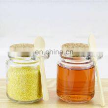 Top Selling Airtight Clear Glass Jar With Wood Spoon And Cork