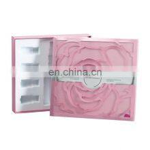 Rose Flower Laser Cutting Cosmetic Oil Bottles Square Water Resistant Box Paper With Lid