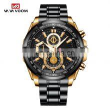 VA VA VOOM 2321 Military Gentlemen Quartz Movement Wrist Watch Stainless Steel Hollow Out Wristwatches Quartz Watches thumbnail-2
