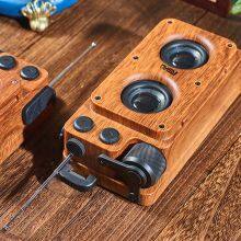 Retro Wood Portable Mini Bluetooth Speaker Wireless Loudspeaker Outdoor Speaker Sound System TF FM Radio Music Subwoofer thumbnail-3