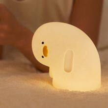 New Arrival Creative Cute Duck Table Lamp LED Rechargeable Bedside Touch Lamp Dimmable Animal Light Silicone Duck Night Light thumbnail-2