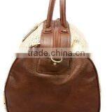 Wholesale Fashion pu Leather Handbags Brown Tote Bag thumbnail-6