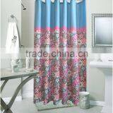 Waterproof Polyester Bright Color Printed Shower Curtain for Hotel Family, Flower Printed Bathroom Curtain thumbnail-1