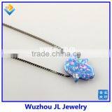 2015 New Arrived Synthetic S925 Sterling Silver Chain Light Blue Opal Hamsa Pendant Opal Jewelry thumbnail-5