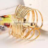 Punk Fashion Gold Plated Wide Bangle Geometry Hollow Cuff Bracelets Adjustable thumbnail-6