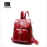 China Shop Fashion Korean Style Women Red Leather Backpack for Girls Made in China
