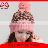 Trendy Animal Fur Ball Hat Fluffy Raccoon Pom Poms Knit Hat Jacquard Beanies thumbnail-1