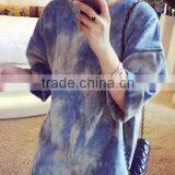 2015 Autumn Cashmere Soft and Long Sections Gradient Tie Dye Hoodie