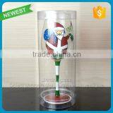Merry Christmas Gift Glass Cup Goblet Plastic Show Box Gift Goblet Cup Glass Winter Wine Goblet Cup Glass Christmas thumbnail-1