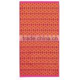 100 Percent Cerise & Tangerine Lace Towels