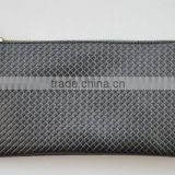Professional diamond pattern PU cosmetic bag with colored zipper