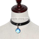 Punk Gothic PU Leather Pendant Snap Button Choker Collar Necklace pendant leather necklace