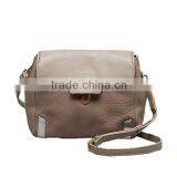 Adjustable strape woman genuine leathe flap crossbody bag with gold buckle MD5-096