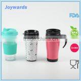 Double Wall PP Plastic Coffee Travel Mug With Silicon Band thumbnail-1