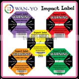 [ Impact label for indicating impact force ]