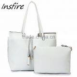 2PCS/Set Women Lady Leather Handbag Shoulder Bag Tote Party Clutch Wallet Purse thumbnail-2