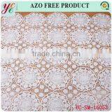 White New Circular Pattern Mesh Embroidery Lace Fabric With Holes for Dress