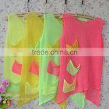 2015 New Knitwear Sleeveless Hollow Out Lady Leisure Pocket Summer Sexy Women Pullover Fashion