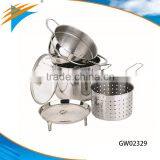 5pcs Stainless Steel Boiler and Steamer Set thumbnail-1