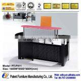 PT-P011 Tempered Glass Curved Reception Desk Modern Furniture Design From China