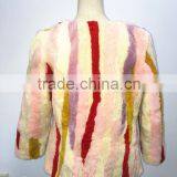 Cheap Price Korea Style Women Short Mixed Color Sheep Fur Coat thumbnail-5