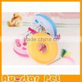 3 Colors Round Cat Toys Scratching Posts With Mouse or Leather on Top