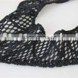 New Arrival White and Black Flower Pattern Embroidery Collar Lace Applique for Lady Garment thumbnail-4