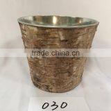 Vintage Antique Aged Look Multi-functional Metal Flower Pots Planter With Tree Bark thumbnail-3