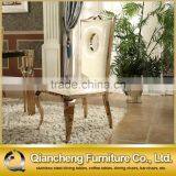 Stainless Steel Leg Leather Dining Chair Modern thumbnail-1