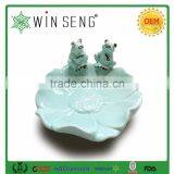 Lotus Shape Decorative Ceramic Frog thumbnail-1