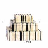 Black and White Thick and Think Line Pattern Bone Box Available in All Sizes and Colours thumbnail-1