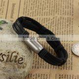 2017 New Stainless Steel Jewelry Leather Braided Bracelet for Men thumbnail-3