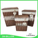 Home colored eco wicker laundry basket with lid
