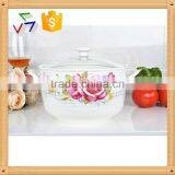9" Microwave Porcelain Ceramic Pot,microwave Ceramic Stewpot,ceramic Cookware,ceramic Stockpot,ceramic Saucepot With Glass Lid thumbnail-4